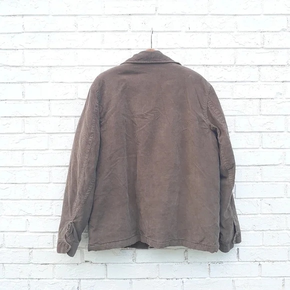 Gap Y2K Corduroy Jacket Sherpa Lined Zip Front